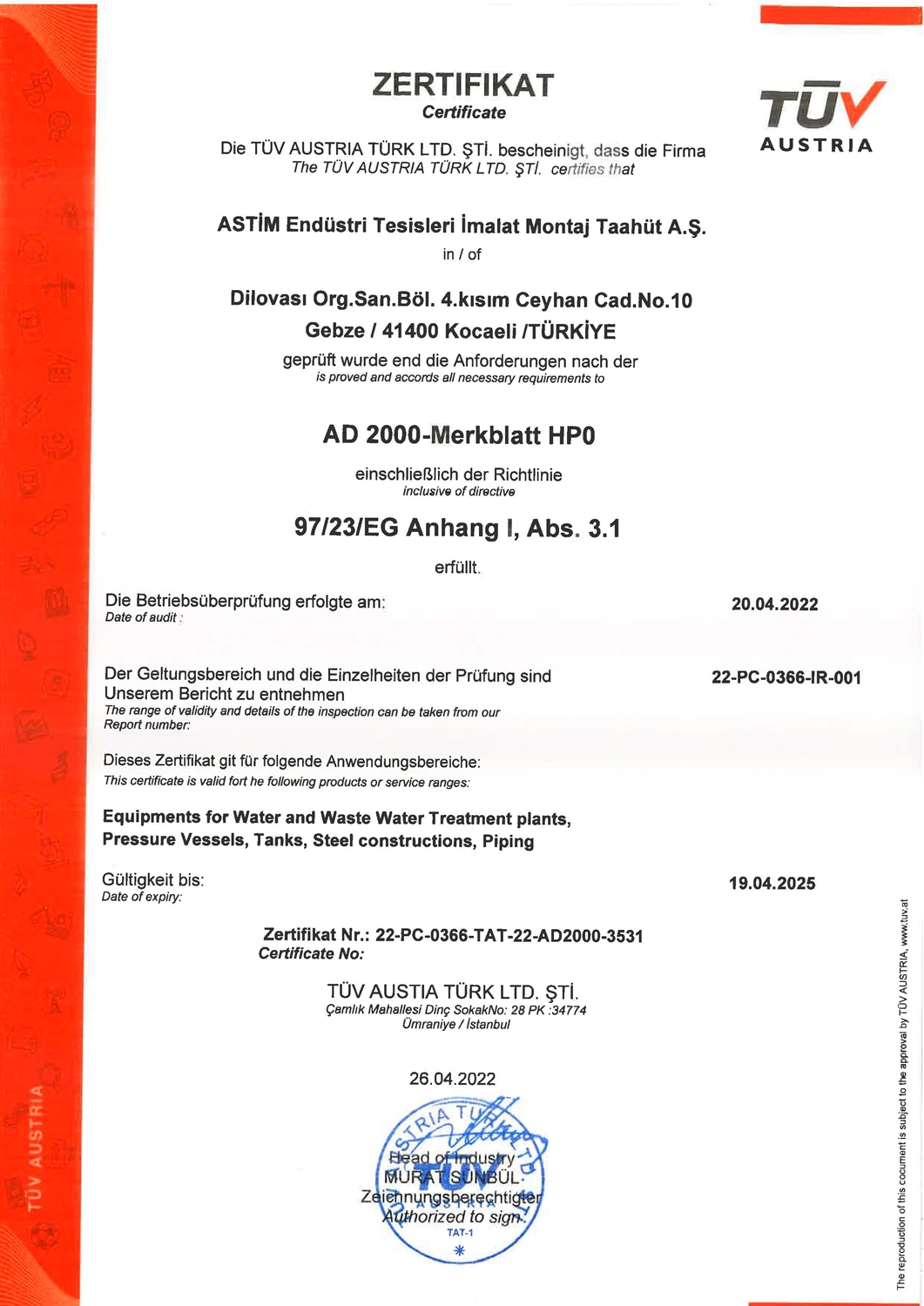 AD 2000 - Merkblatt HP0